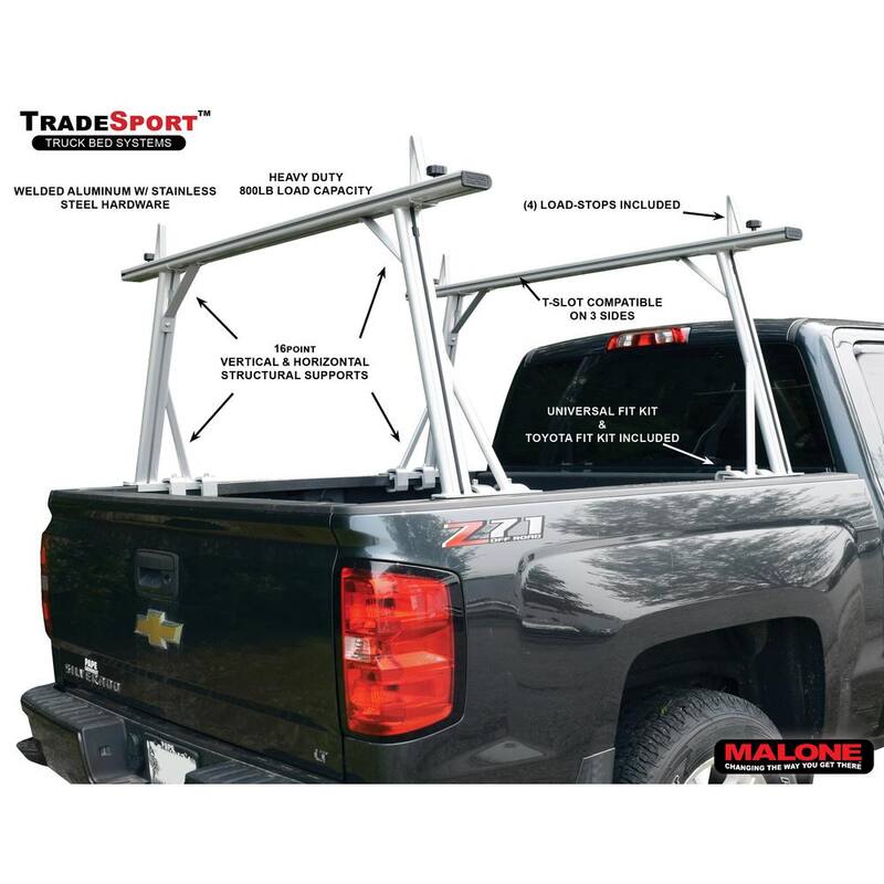 MALONE TradeSport 800lb Capacity 2 Sets SeaWing 75lb Capacity ea Truck Bed Rack Bundle - MPG927