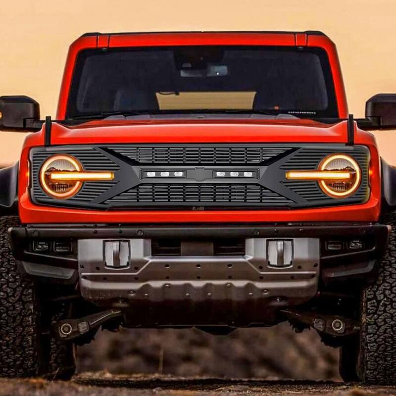 AMERICAN MODIFIED Tomahawk Grille with Off-Road Lights for 2021-2023 Ford Bronco - AMFMEA00105
