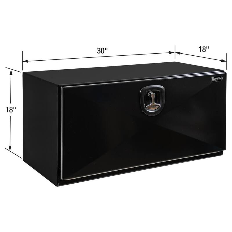 Buyers Products Company 30 in. Pro Series Black Steel Underbody Truck Box with Die Cast Compression Latch - 1752803