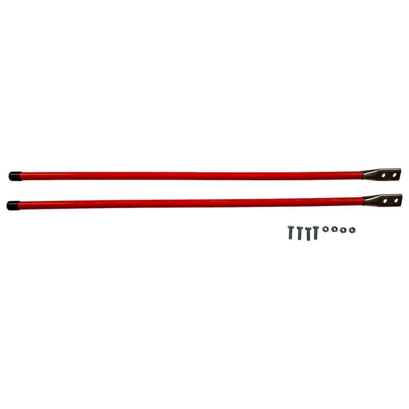 Buyers Products Company 3/4 x 28 Inch Fluorescent Orange Bolt-On Bumper Marker Sight Rods with Hardware - 1308105