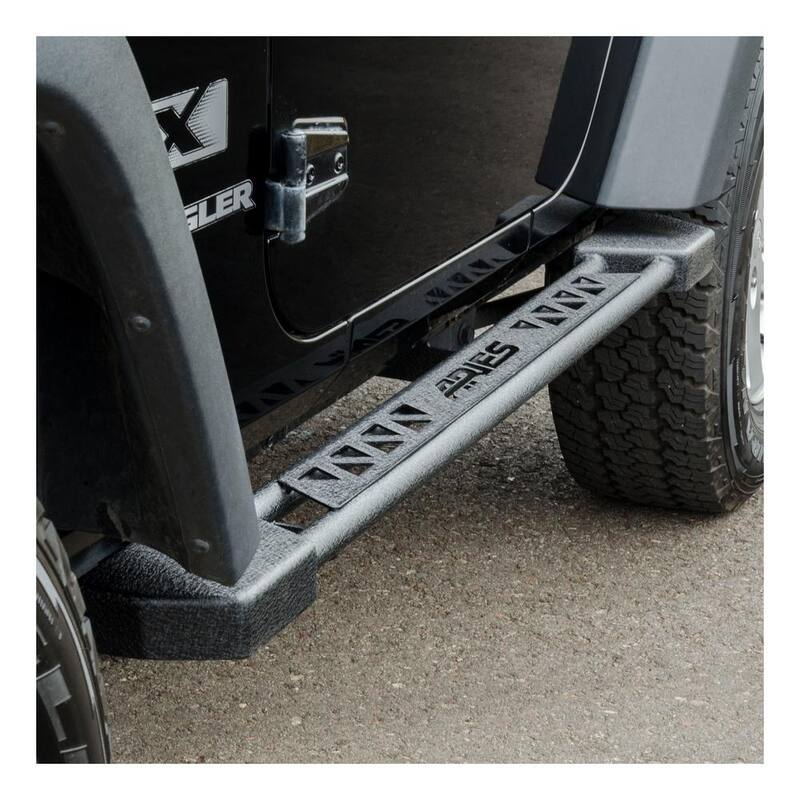 Aries Black Steel Rocker Step Guard Running Boards, Select Jeep Wrangler JK - 2074100