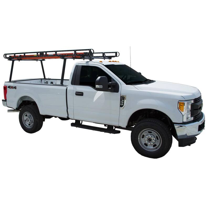 Buyers Products Company 800 lbs. Capacity Black Powder-Coated Aluminum Truck Ladder Rack - 1501410