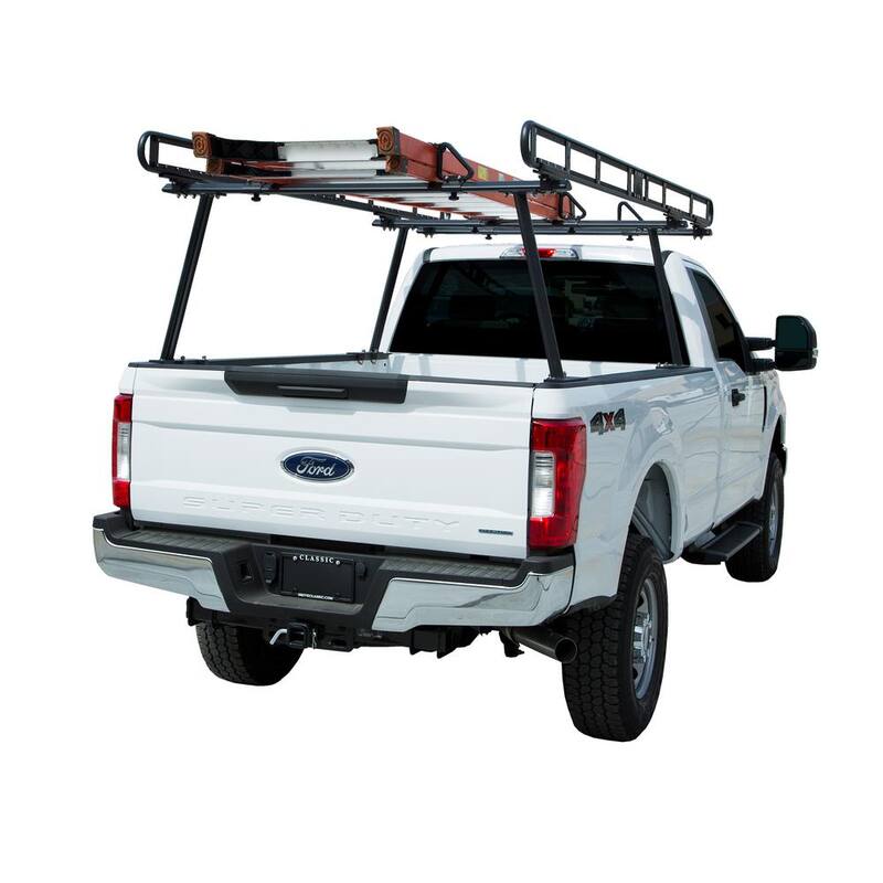 Buyers Products Company 800 lbs. Capacity Black Powder-Coated Aluminum Truck Ladder Rack - 1501410