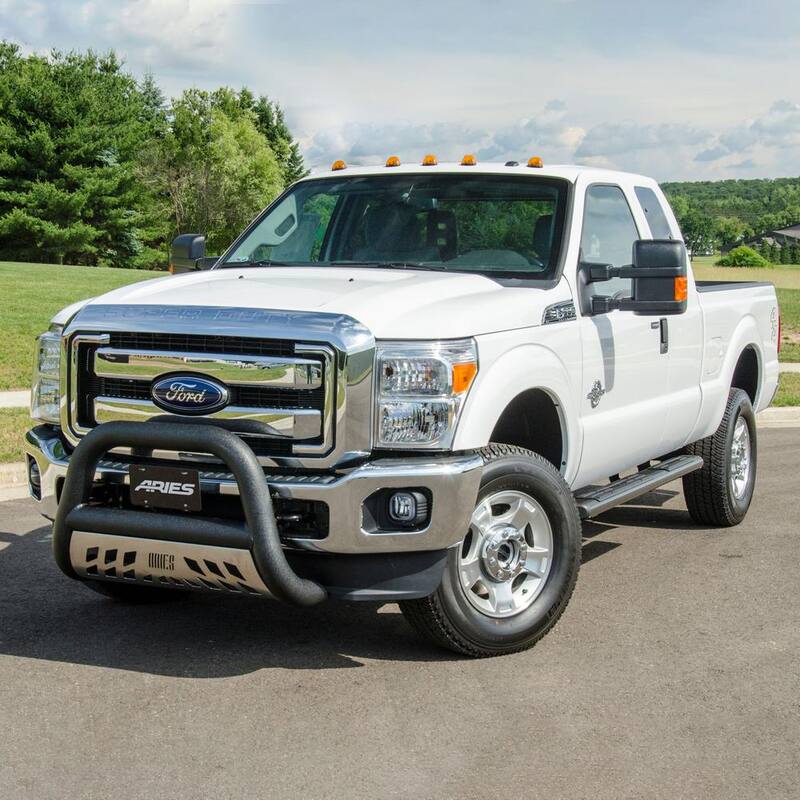 Aries 6 x 91-Inch Oval Black Aluminum Nerf Bars, Select Ford F-150, F-250, F-350, F-450, F-550 Super Duty - 4445027