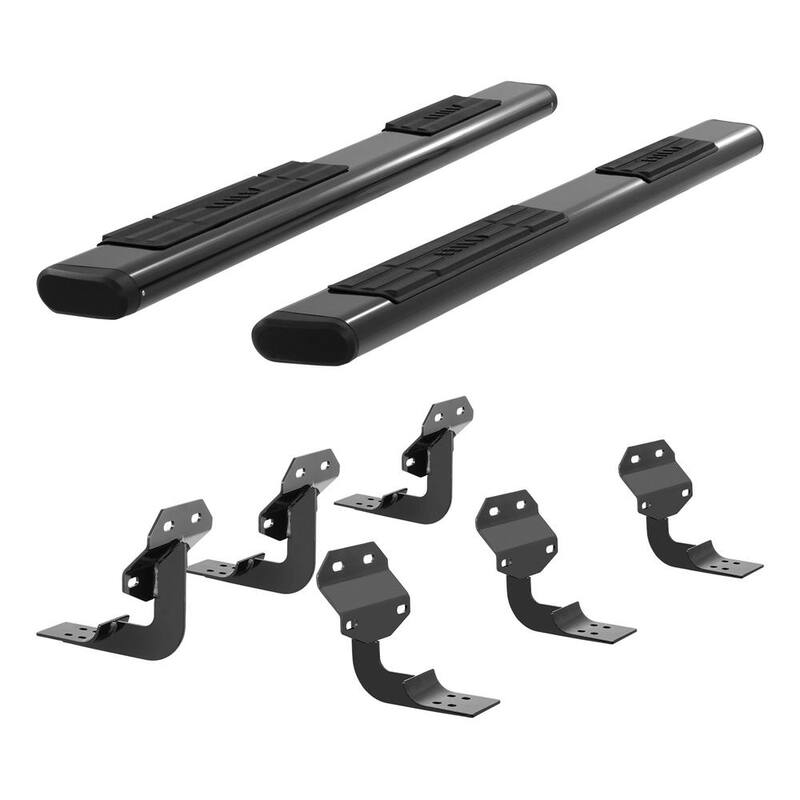 Aries 6 x 91-Inch Oval Black Aluminum Nerf Bars, Select Ford F-150, F-250, F-350, F-450, F-550 Super Duty - 4445027