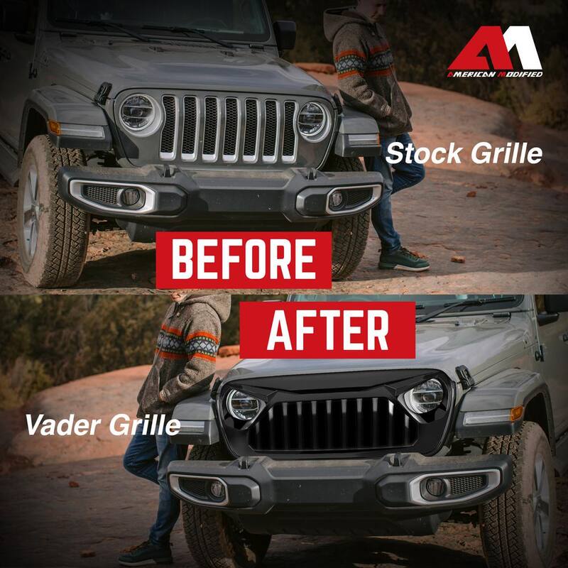 AMERICAN MODIFIED Vader Grille for 2018+ Jeep Wrangler JL & 2020+ Gladiator JT - AMJPCA00106
