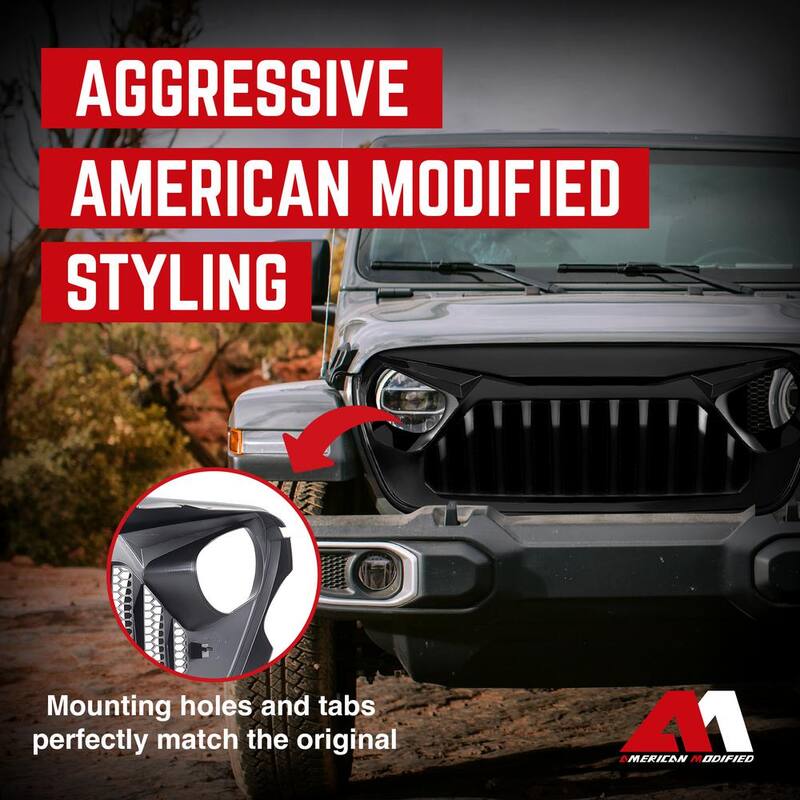 AMERICAN MODIFIED Vader Grille for 2018+ Jeep Wrangler JL & 2020+ Gladiator JT - AMJPCA00106
