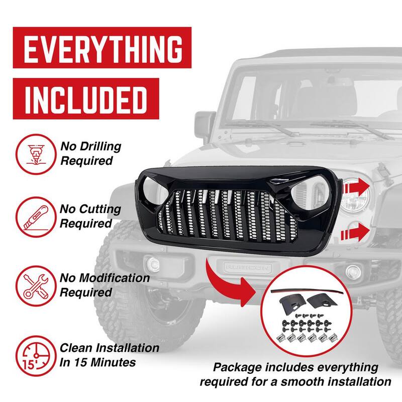AMERICAN MODIFIED Vader Grille for 2018+ Jeep Wrangler JL & 2020+ Gladiator JT - AMJPCA00106