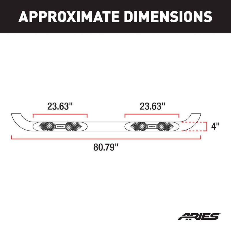 Aries Big Step 4-Inch Round Black Aluminum Nerf Bars, Select Chevrolet Colorado, GMC Canyon - AL234051
