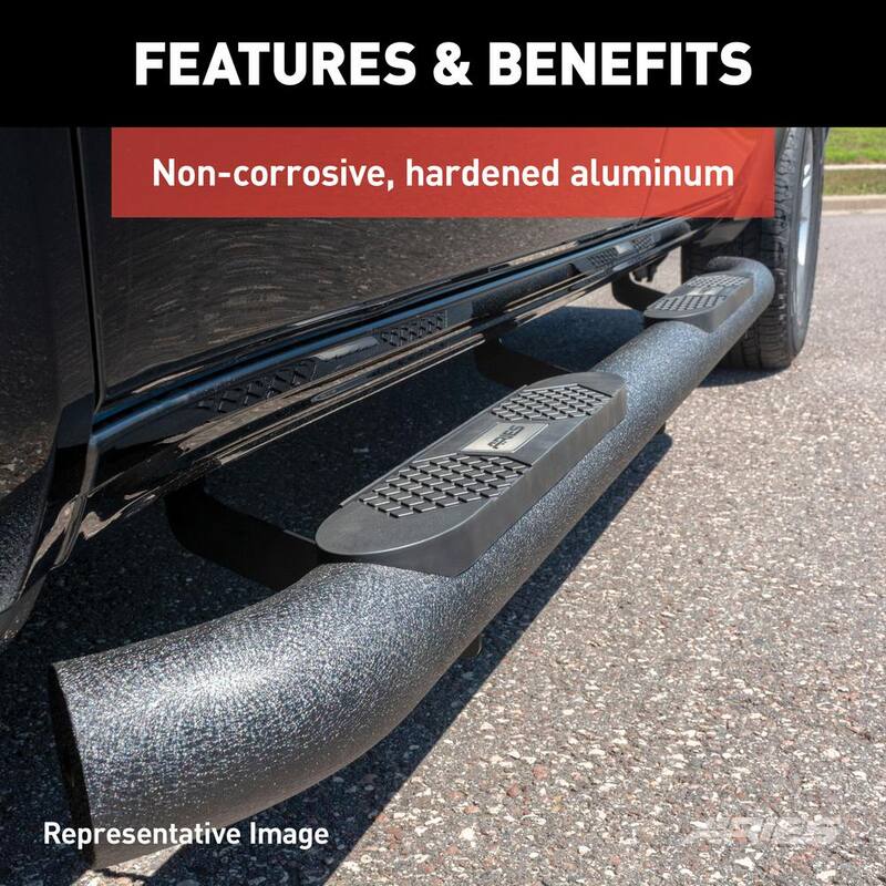 Aries Big Step 4-Inch Round Black Aluminum Nerf Bars, Select Chevrolet Colorado, GMC Canyon - AL234051