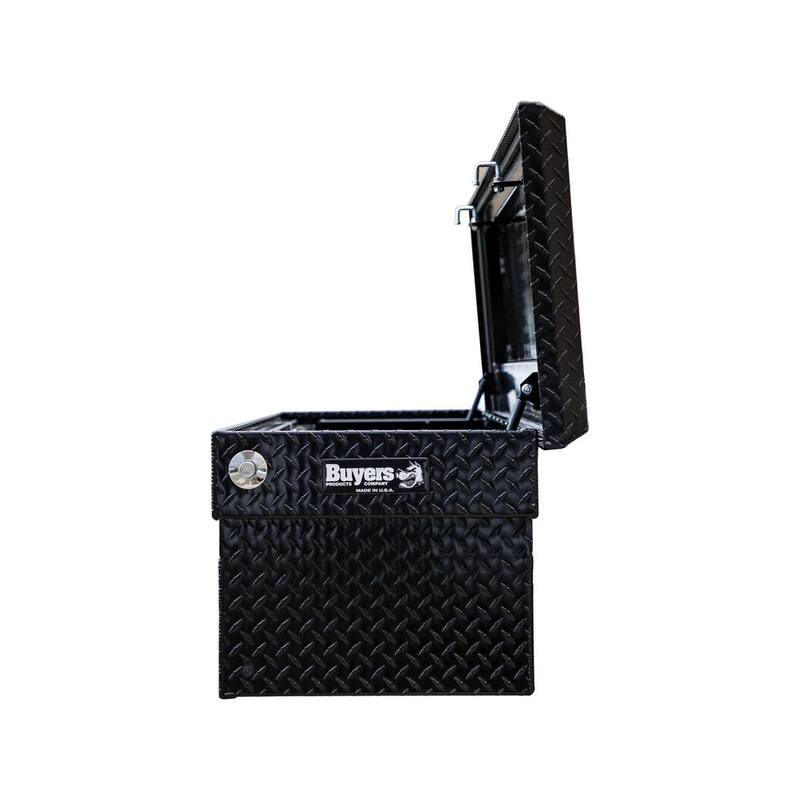 Buyers Products Company 23 in. x 20 in. x 71 in. Black Diamond Tread Aluminum Crossover Truck Tool Box - 1729415
