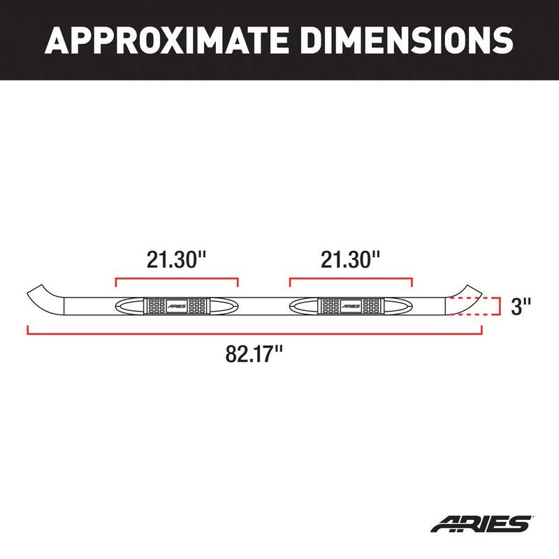 Aries 3-Inch Round Black Steel Nerf Bars, No-Drill, Select Nissan Frontier, Suzuki Equator - 209018