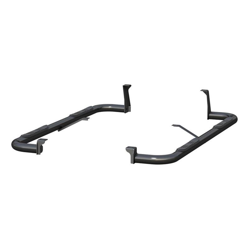 Aries 3 in. Round Semi-Gloss Black Steel Side Bars - 204054
