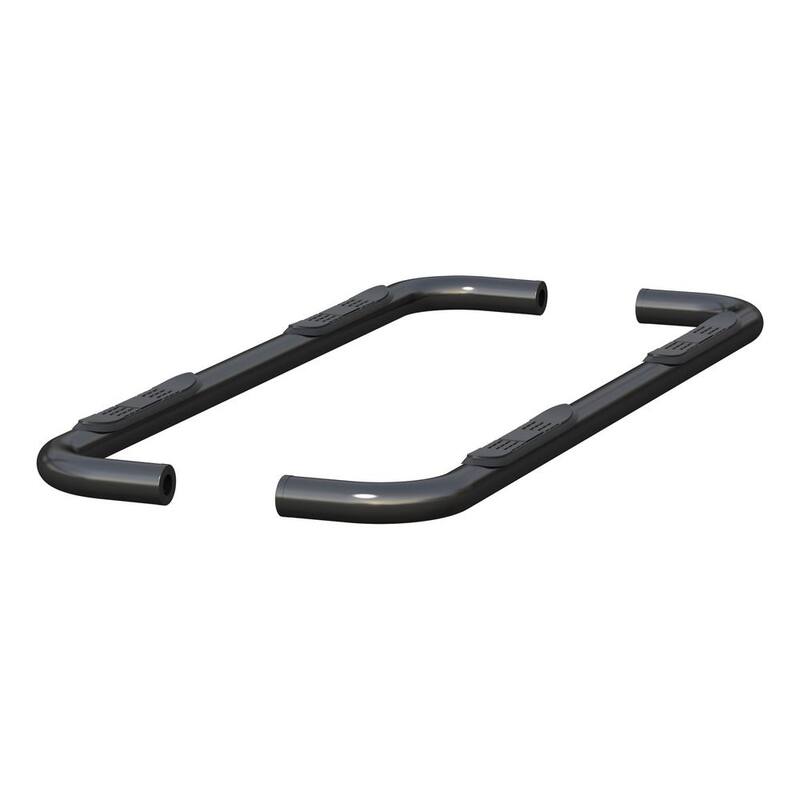 Aries 3 in. Round Semi-Gloss Black Steel Side Bars - 204054