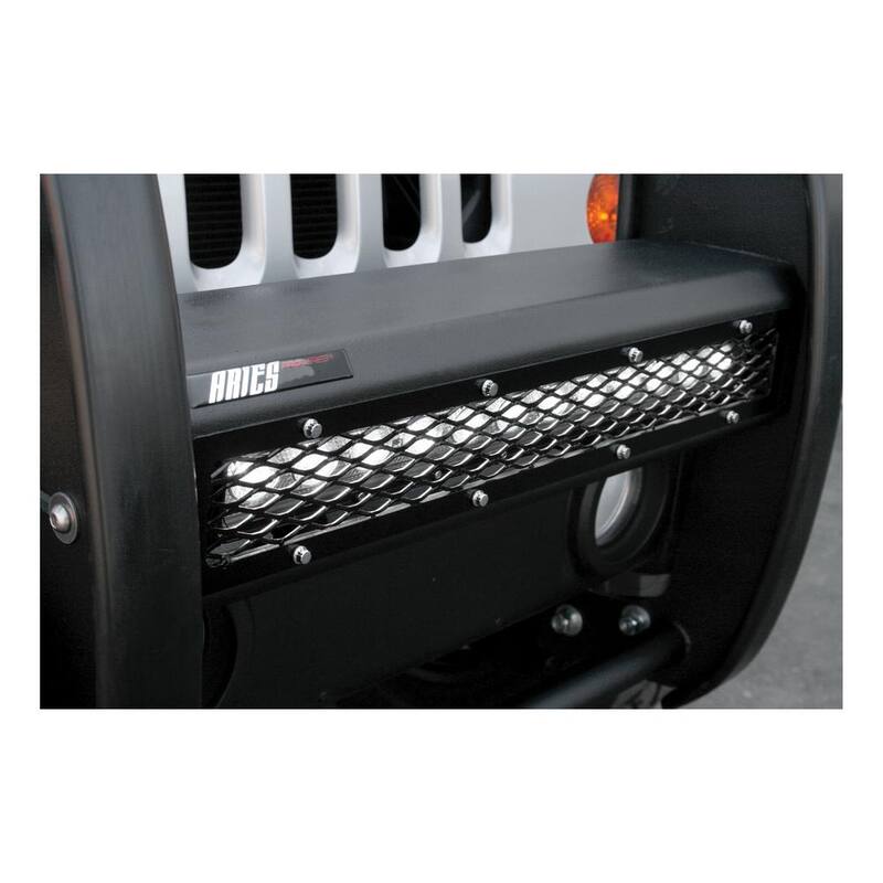 Aries Pro Series Black Steel Grille Guard, No-Drill, Select Jeep Wrangler JK - P1050