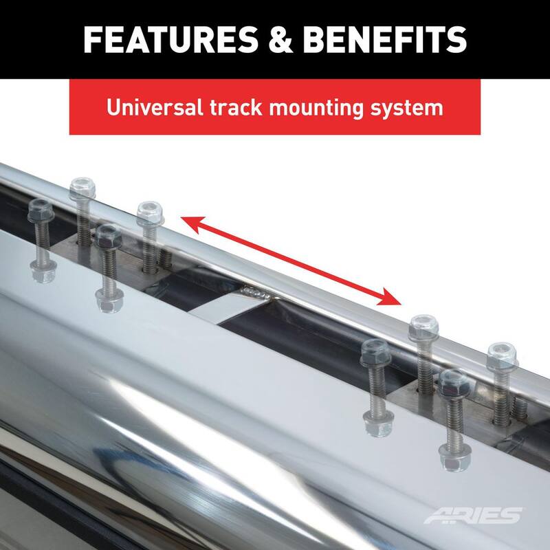 Aries 6 x 85-Inch Oval Polished Stainless Steel Nerf Bars, Select Dodge, Ram 1500, 2500, 3500 - 4444044