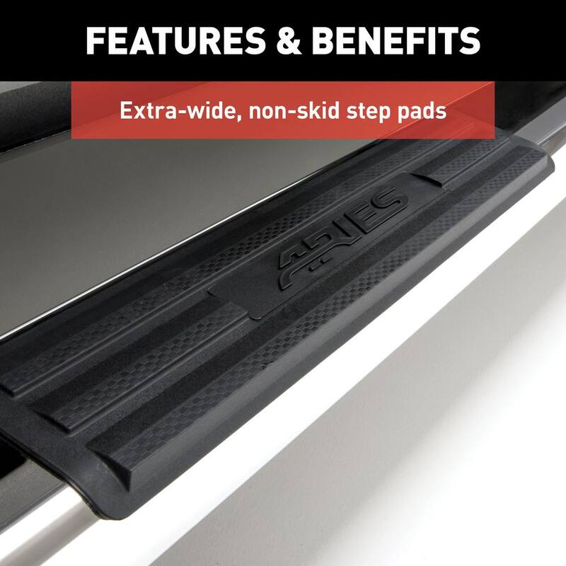 Aries 6 x 85-Inch Oval Polished Stainless Steel Nerf Bars, Select Dodge, Ram 1500, 2500, 3500 - 4444044