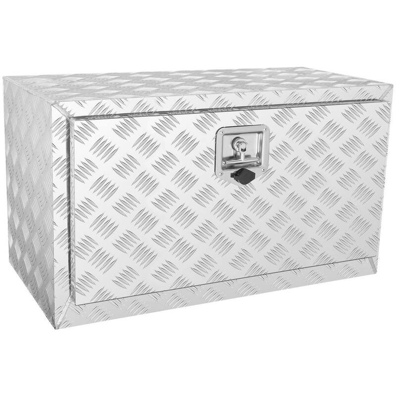 VEVOR 30 in. x 14 in. x 16 in. Underbody Truck Tool Box Aluminum Pickup Storage Box with Keys T-Handle Latch for Truck Trailer - CDK301416INCH2LT5V0