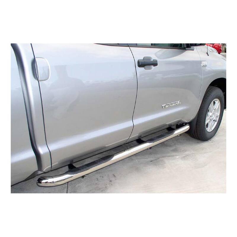 Aries 3-Inch Round Polished Stainless Steel Nerf Bars, No-Drill, Select Toyota Tundra - 202012-2