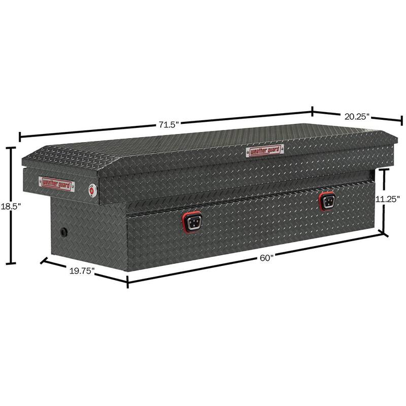 Weather Guard 72 in. Gray Aluminum Full Size Crossover Truck Tool Box - 127-6-04