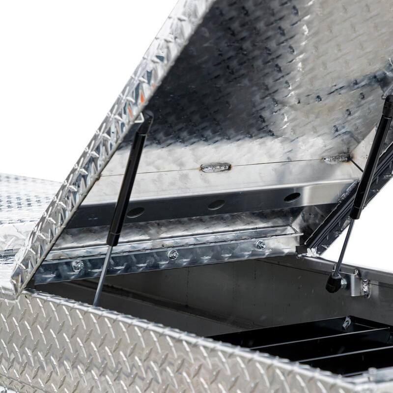 Buyers Products Company 18 in. x 20 in. x 71 in. Diamond Tread Aluminum Gull Wing Top Mount Truck Tool Box - 1710410