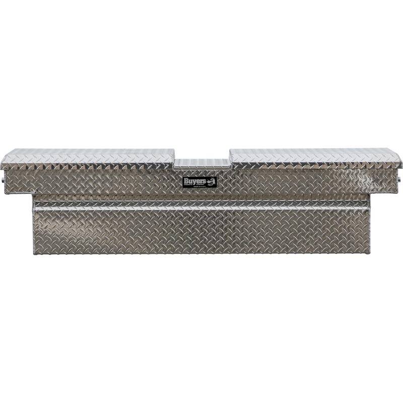 Buyers Products Company 18 in. x 20 in. x 71 in. Diamond Tread Aluminum Gull Wing Top Mount Truck Tool Box - 1710410