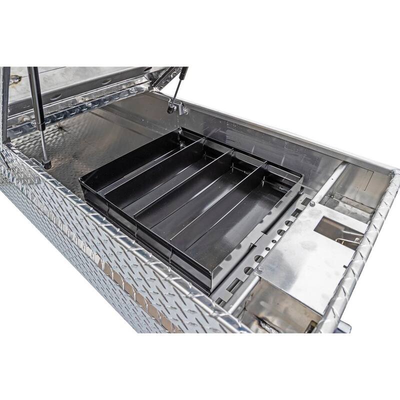 Buyers Products Company 18 in. x 20 in. x 71 in. Diamond Tread Aluminum Gull Wing Top Mount Truck Tool Box - 1710410