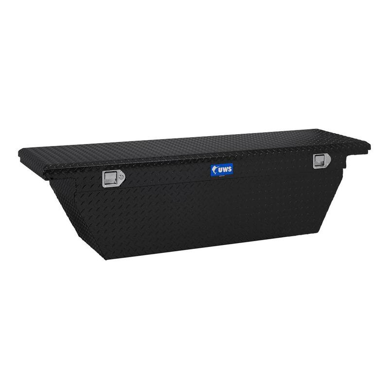 UWS 73.00 in Gloss Black Aluminum Low Profile Crossbed Truck Tool Box - EC10772