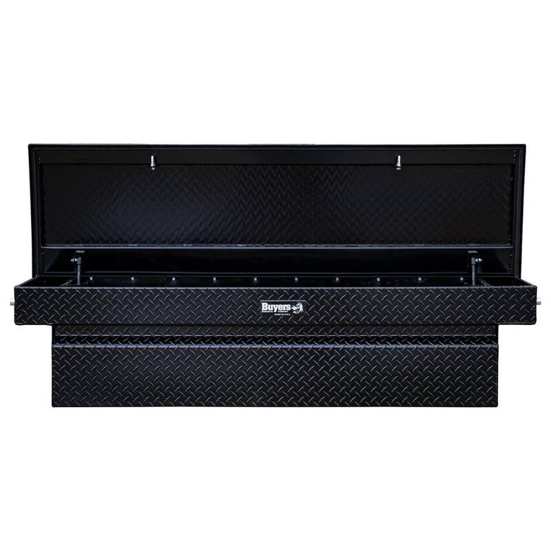 Buyers Products Company 18 in. x 20 in. x 71 in. Black Diamond Tread Aluminum Crossover Truck Tool Box - 1729410