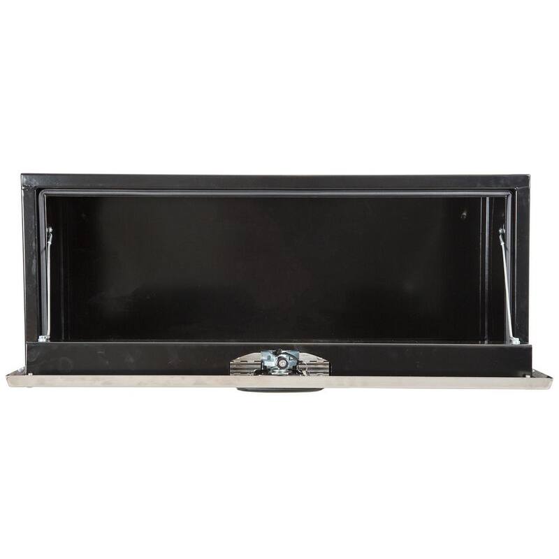 Buyers Products Company 14 in. x 16 in. x 36 in. Gloss Black Steel Underbody Truck Tool Box with Stainless Steel Door - 1703705