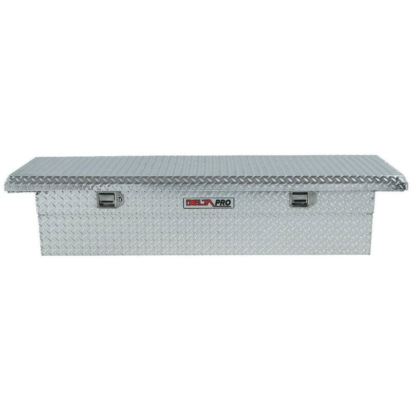 Crescent Jobox 71 in. Diamond Plate Aluminum Full Size Low-Profile Crossover Single Lid Truck Tool Box with Gear-Lock™ Latch - PAC1357000