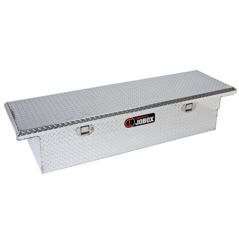 Crescent Jobox 71 in. Diamond Plate Aluminum Full Size Low-Profile Crossover Single Lid Truck Tool Box with Gear-Lock™ Latch - PAC1357000