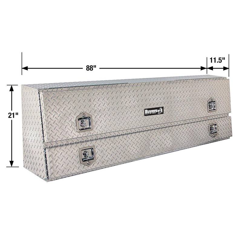 Buyers Products Company 88 in. Diamond Tread Aluminum Top Mount Contractor Truck Tool Box - 1705650