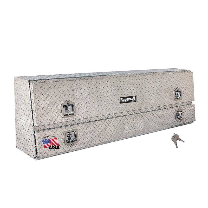 Buyers Products Company 88 in. Diamond Tread Aluminum Top Mount Contractor Truck Tool Box - 1705650