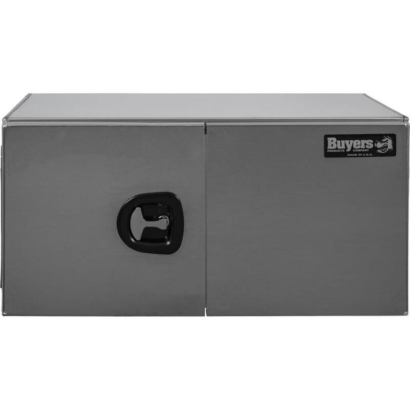 Buyers Products Company 18 in. x 18 in. x 36 in. Smooth Aluminum Underbody Truck Tool Box with Barn Door - 1705305