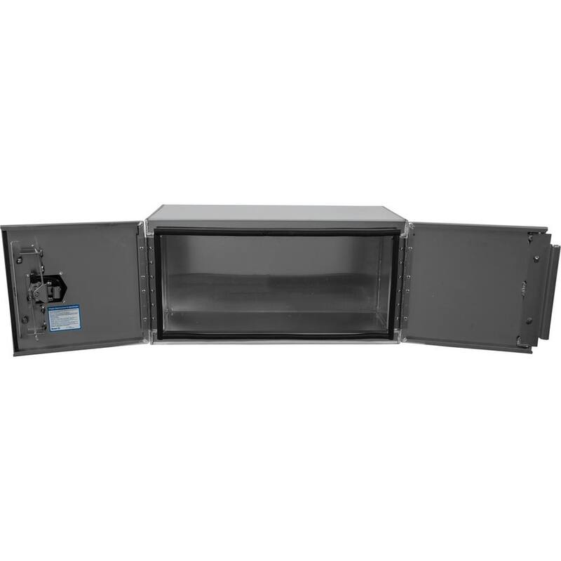 Buyers Products Company 18 in. x 18 in. x 36 in. Smooth Aluminum Underbody Truck Tool Box with Barn Door - 1705305