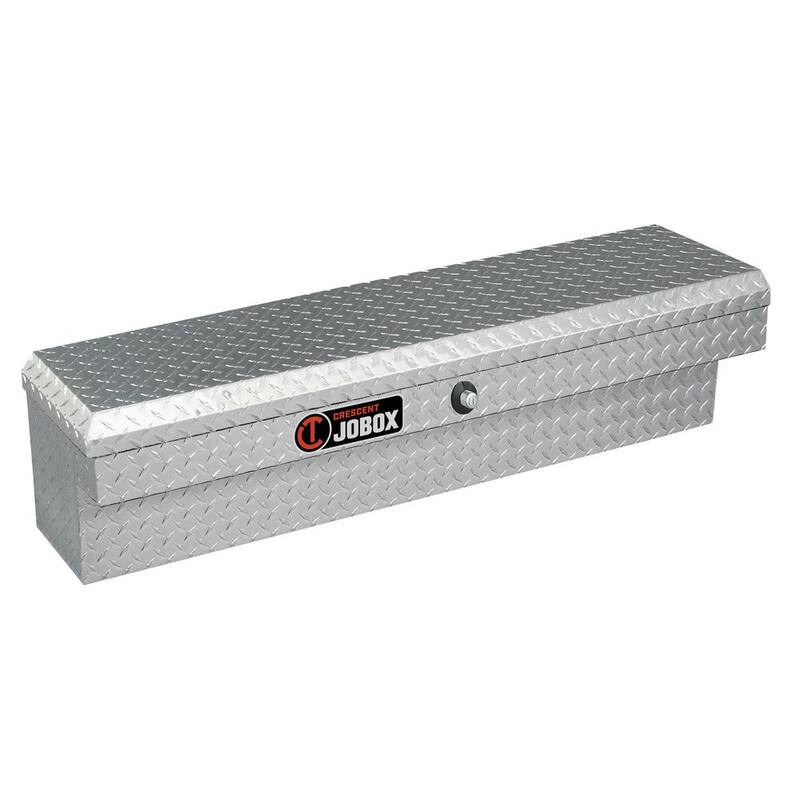 Crescent Jobox 58-1/2 in. Long Lid Diamond Plate Black Aluminum Inner Side Mount Truck Box with Gear-Lock™ Latch - PAN1442002