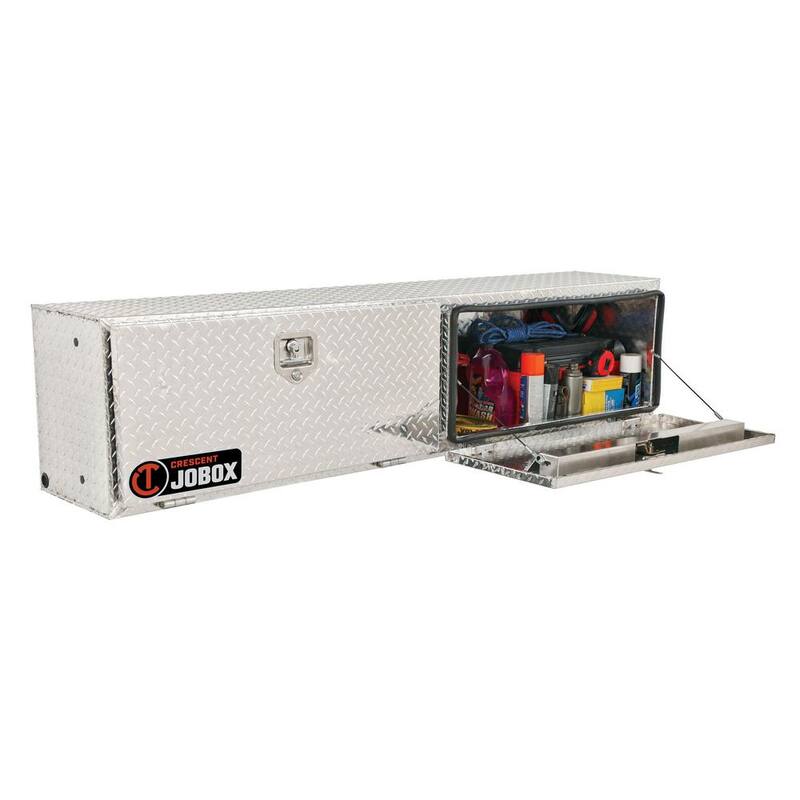 Crescent Jobox 96 in. Diamond Plate Aluminum Top Mount Truck Tool Box with Mounting Kit - 574000D