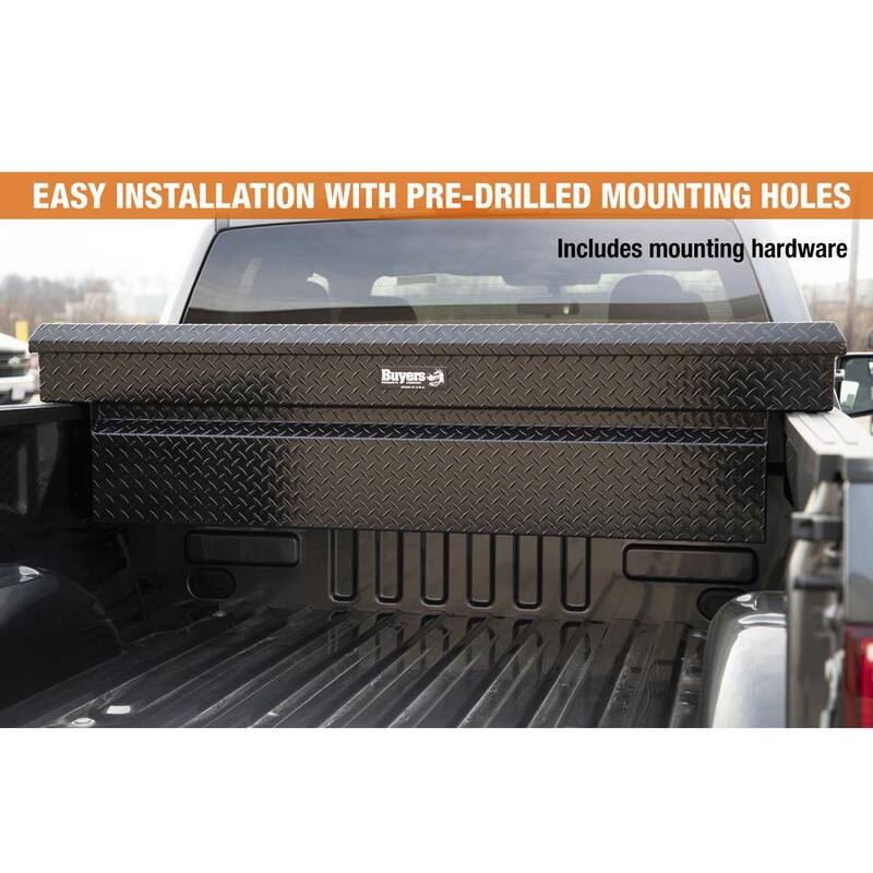 Buyers Products Company 18 in. x 27 in. x 71 in. Black Diamond Tread Aluminum Crossover Truck Tool Box - 1729420