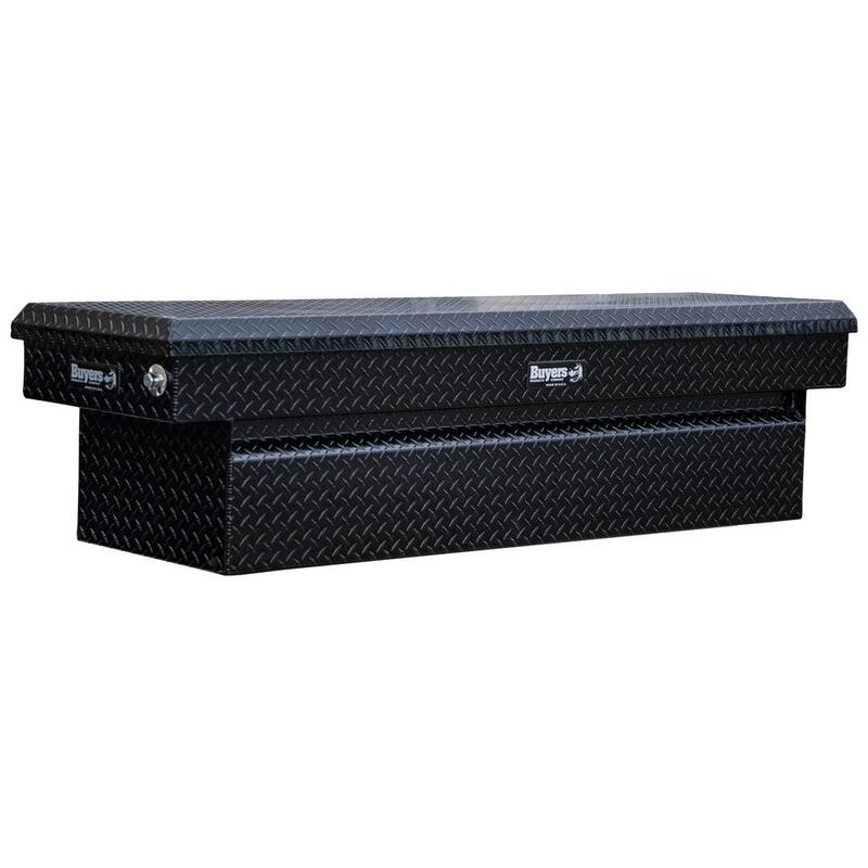 Buyers Products Company 18 in. x 27 in. x 71 in. Black Diamond Tread Aluminum Crossover Truck Tool Box - 1729420