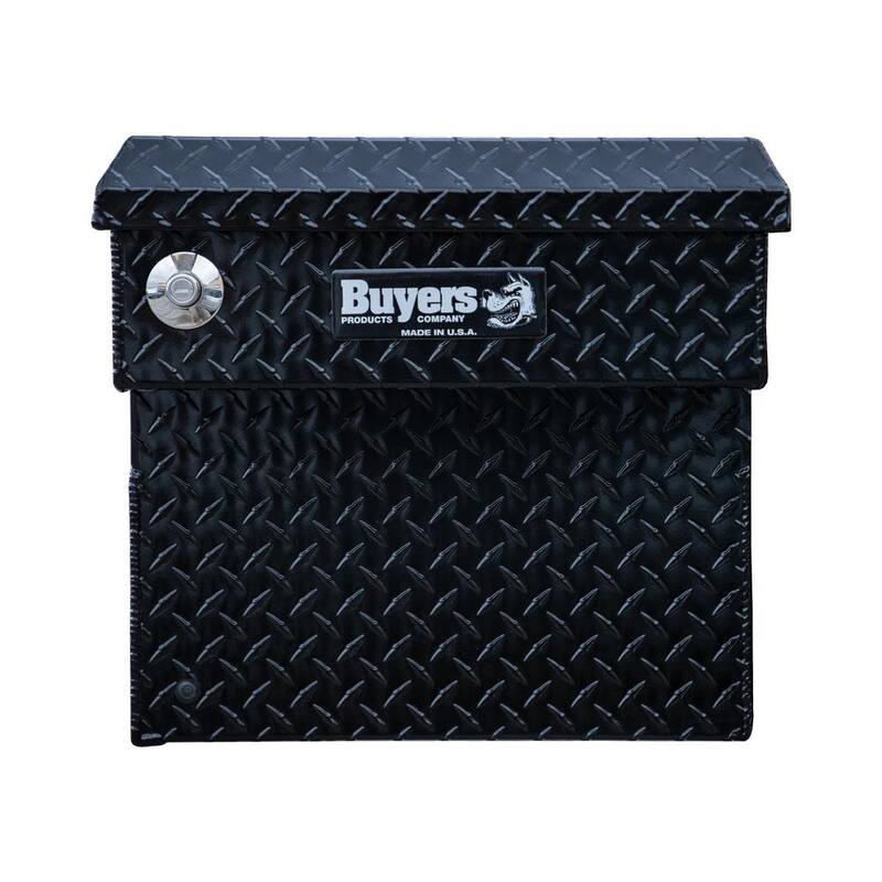 Buyers Products Company 18 in. x 27 in. x 71 in. Black Diamond Tread Aluminum Crossover Truck Tool Box - 1729420