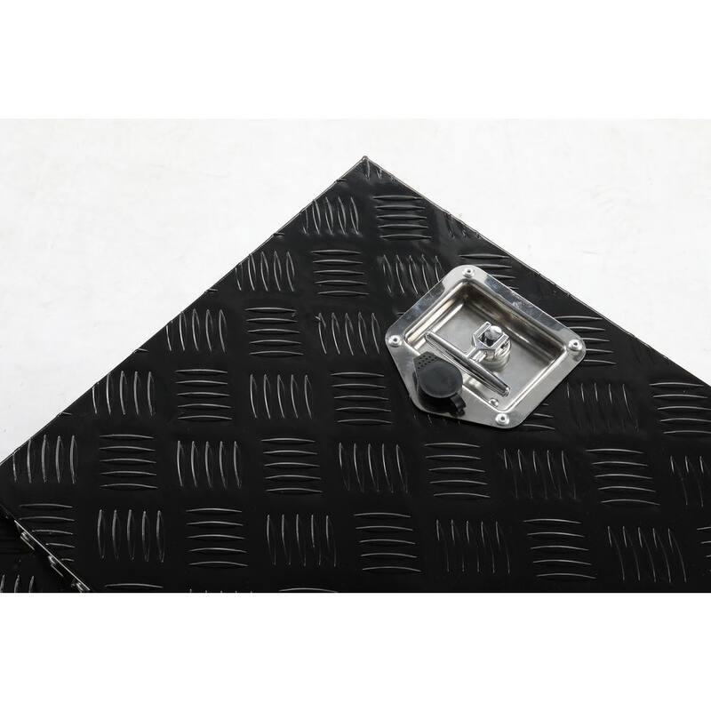 Karl home 30 in. Black Diamond Plate Aluminum Underbody Truck Tool Box Double Lock with Key - 671095246194