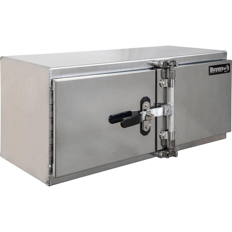 Buyers Products Company 18 x 18 x 48 in. Smooth Aluminum Barn Door Underbody Truck Tool Box Series with Stainless Steel Doors - Double Barn Door - 1763103