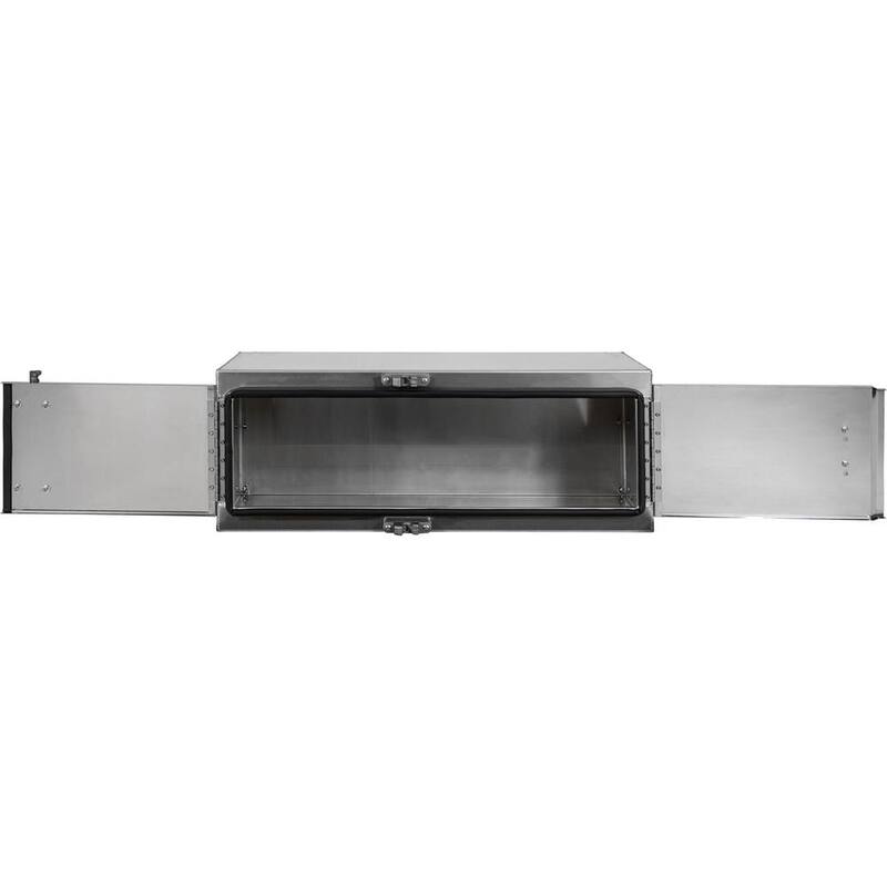 Buyers Products Company 18 x 18 x 48 in. Smooth Aluminum Barn Door Underbody Truck Tool Box Series with Stainless Steel Doors - Double Barn Door - 1763103