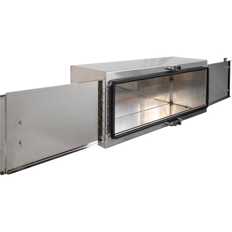 Buyers Products Company 18 x 18 x 48 in. Smooth Aluminum Barn Door Underbody Truck Tool Box Series with Stainless Steel Doors - Double Barn Door - 1763103