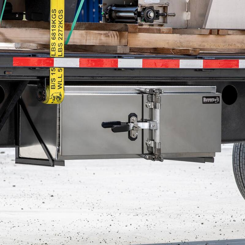 Buyers Products Company 18 x 18 x 48 in. Smooth Aluminum Barn Door Underbody Truck Tool Box Series with Stainless Steel Doors - Double Barn Door - 1763103