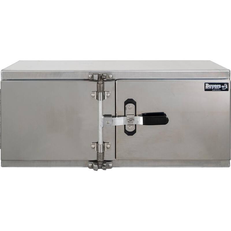Buyers Products Company 18 x 18 x 48 in. Smooth Aluminum Barn Door Underbody Truck Tool Box Series with Stainless Steel Doors - Double Barn Door - 1763103