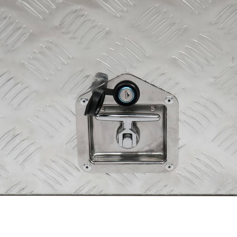 Karl home 36 in. Silver Diamond Plate Aluminum Underbody Truck Tool Box Double Lock with Key - 662572796899
