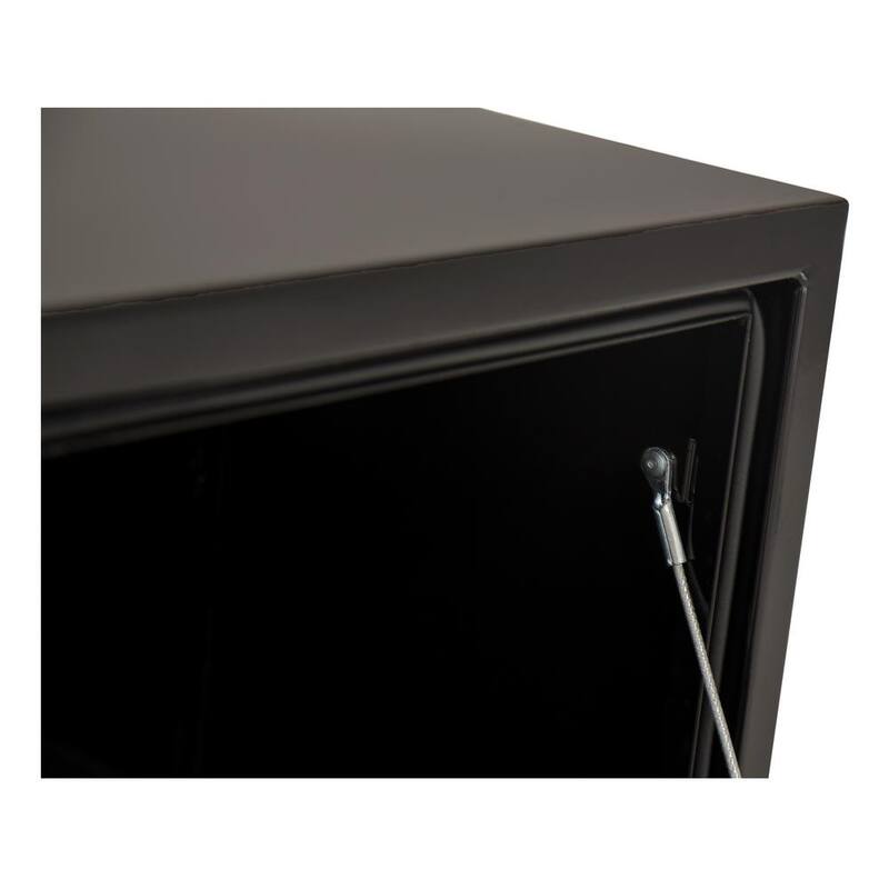 Buyers Products Company 14 in. x 12 in. x 18 in. Gloss Black Steel Underbody Truck Tool Box with Slanted Back - 1703351