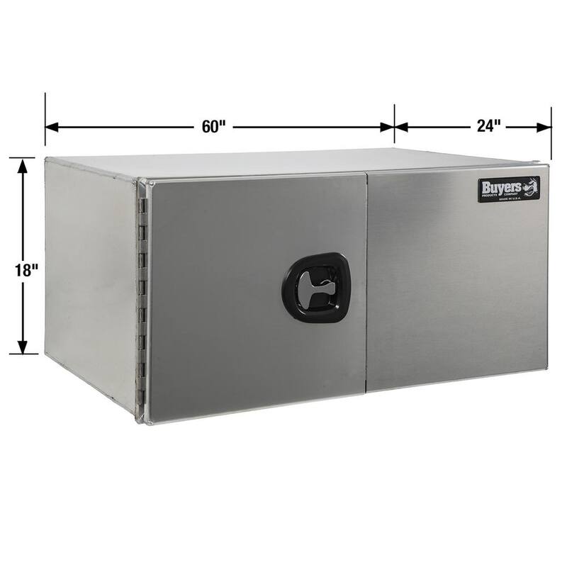 Buyers Products Company 18 in. x 24 in. x 60 in. XD Smooth Aluminum Underbody Truck Tool Box with Barn Door - 1705430